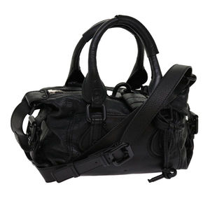 Chloe Paddington Hand Bag Leather 2way Black 04 06 53 Auth yk11349